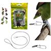 FREEPARROT laccio A1 elastico CORDA 2MM x 1 METRO CON MOSCHETTONE 1MM DA INSERIRE AD ANELLO DELLA ZAMPA DEL TUO PAPPAGALLO per portarlo IN GIRO, IMBRACATUA ZAMPA, GUINZAGLIO PETTORINA pp