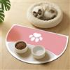 METEOROCK Tappetino Ciotola Cane e Gatto, 61 x 40,5 cm Tappetino Sottociotola Per Cani Di Taglia Piccola-Media, Sottociotola Gatto Per Pavimenti Per Cibo Per Cani, Adatti a Ciotole Doppie (Rosa & Grigio)