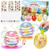 Lubolee Uovo di Pasqua con Trottola Giocattolo per Bambini, Uova di Pasqua da Dipingere con Luce e Musica, Giocattolo di Pasqua Regalo per Bambini, Ideale per la Riempimento del Cestino di Pasqua