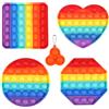 Meinraum Pop On it, 4 Pezzi Push Bubble Toys, Poppit L'arcobaleno Silicone Giocattoli Antistress con 1 Portachiavi, Impermeabile Poppet Fidgettoys Set per Bambini e Adulti, MSXF-4PCS