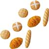Mooff 8 pezzi 1/12 pane in miniatura accessori decorativi per casa delle bambole, 4 diversi tipi di pane per cibo in miniatura, case delle bambole, mix di resina, panetteria, pane, mini casa, accessori per