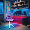 FurnitureR Compact Gaming Chair, Hollow PP Backrest, Adjustable Height, Ergonomic Swivel Sponge Seat, 5-Wheel Iron Base, for Teens & Kids Drawing, Gaming, Classroom, Purple, 38,5 x 40 x 87 cm