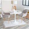 MEUBLE COSY Set Sala da Pranzo da 3 Pezzi con 1 Tavolo Rotondo e 2 Sedie, Struttura in Acciaio per Cucina e Soggiorno