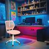 FurnitureR Compact Kids Gaming Chair, Hollow PP Backrest, Adjustable Height, Ergonomic Swivel Sponge Seat, 5-Wheel Iron Base, for Teens & Childrens Drawing, Gaming, Classroom, Rosa, 38,5 x 40 x 87 cm