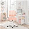 FurnitureR Sedia da ufficio colourate, seduta ergonomica girevole in altezza regolabile per computer, ruote a 5 raggi, sedie e sgabelli da casa, sedile di lavoro, caramella rosa