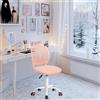 FurnitureR Vanity - Sedia da trucco, in polipropilene, colore rosa, 38,5 x 40 x 87 cm