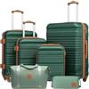 COOLIFE Set di Valigie Rigida 6 Pezzi, Set Valigie con Borsone da Viaggio Espandibile Palestra e Borsa da Toilette, Valigia con 4 Rotelle Girevoli360°e TSA Serratura