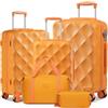Sea choice Set di Valigie Rigide 5 pezzi ABS Borse da Viaggio Trolley con Lucchetto TSA Bagaglio a mano S+M+L con 4 Ruote a 360° con 1 Borsa da Viaggio e 1 Trousse da Toilette