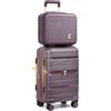 Sea choice Valigia da viaggio Espandibili Bagaglio a mano Cabina Trolley set di valigie trolley con 4 Doppie Ruote a 360° et Chiusura TSA, 55cm