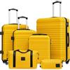 COOLIFE Set di Valigie Rigida 6 Pezzi, Set Valigie con Borsone da Viaggio Espandibile Palestra e Borsa da Toilette, Valigia con 4 Rotelle Girevoli360°e TSA Serratura
