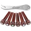 Donner Perni per Ponte dellla Chitarra Acustica di Cocobolo e Estrattore Set di 6 pezzi