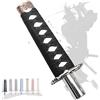 JINGLING Pomello del cambio Samurai Sword Katana Stick manuale AT MT Car Universal Custom Shifter Lever Head con 4 tipi di adattatori (nero e bianco, 20 cm)
