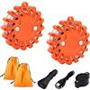 bangminda STARPIA LED Spia Lampeggiante,2 USB Ricaricabile luci stroboscopiche di Emergenza,Base Magnetica per Auto Camion Barca con Borsa (Arancione)