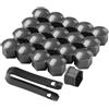QitinDasen 20 Pezzi 17 mm Auto Ruote Copridado, Tappo Dado Bullone Ruota, Tappo a Vite Mozzo Ruote Auto Universale, Coperchio Dado Pneumatico Esagonali con Strumento di Rimozione (Grigio)