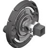 FSB 0 03 0450 09073 6000 Adattatore maniglia per porta rosetta, attacco quadrato 8 mm AGL sinistra con cuscinetto di bilanciamento nero, 03045009073, argento