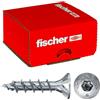 Fischer PowerFast II Viti Legno Truciolari Torx CTF 5,0X25 Filetto totale, Testa svasata piana, Rivestimento in Cera, 500 Pz