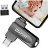 WIGONT Chiavetta USB 256GB, Chiavetta USB 3 in 1 per iPhone Chiavetta di memoria per salvare più foto e video. Chiavetta di memoria per iOS/Android/PC, con adattatore USB separato. Nessuna APP