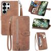Fertuo Cover per Samsung Galaxy S26 Ultra, Custodia a Libro in Pelle PU Flip Case con Porta Carte, Chiusura Magnetica e Cinturino [Disegni di Fiori] Portafoglio Interno Silicone Antiurto, Marrone