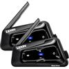 LEXIN MeshCom Interfono Moto MESH 3.0- Bluetooth 5.0 Interfono Moto, 2km Sistema di Comunicazione, Fino a 24 MotociclistiCondivisione della Musica, Multitasking Audio, Impermeabile