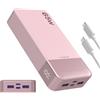 JUOVI 65W Power Bank, 20000mAh Laptop Caricatore Portatile Powerbank Ricarica Rapida Batteria Portatile Cellulare con USB C, per MacBook Dell XPS PC Portatile iPad iPhone 17 16 15 Samsung (Rosa)