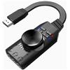 MEIRIYFA Scheda audio USB esterna Virtuale 7.1 Surround Sound USB 2.0 Adattatore scheda audio esterna con regolazione del volume per desktop, laptop, auricolari, cuffie (nero)