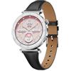 BOALZETD Smartwatch Donna - Elegante in Piccolo con Display AMOLED 1,19 Cinturino in Pelle Sottile, Orologio Fitness con Contapassi, Cardiofrequenzimetro/SpO2/Sonno per iOS/Android, Argento/Nero