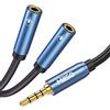 MillSO Adattatore Y da 3,5 mm a 4 pin, 1 metro Spina TRRS a 2 prese TRRS (standard CTIA) distributore per cuffie, splitter per cuffie per telefono cellulare, laptop, PC e lettore MP3