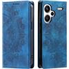 CASEONJAN Cover per Xiaomi Redmi Note 13 Pro Plus 5G, Pelle PU Custodia a portafoglio con scomparti per Slot Schede, Antiurto Flip Caso Cover per Redmi Note 13 Pro+ 5G (Vintage Blu)