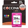 COCCINK 304XL Cartuccia per HP 304 Colore per Deskjet 3750 3762 3700 2600 3760 3752 2620 2621 2622 2630 3720 3724 3730 Envy 5000 5010 5020 5030 5050 5032 5055 Cartucce per HP 304 XL Colore