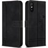 Bravoday Cover per Xiaomi Redmi 9A / Redmi 9AT, Flip Custodia in Pelle PU Portafoglio Custodia per Xiaomi Redmi 9A / Redmi 9AT, con Slot per Schede, Nero