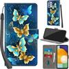 Haninsuze Cover per Samsung Galaxy A33 5G, farfalla dorata | Pelle PU Portafoglio, Porta Carte, Magnetica, Libro, Antiurto Custodia