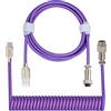 Twozoh Cavo Spirale tastiera Meccanica USB C, Intrecciato doppia Manica Type C Cavi aviatore staccabile (Viola)