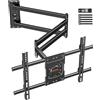 WHYFONE Supporto TV Parete con Braccio Extra Lungo 1016mm per Schermi LCD/LED/OLED da 37-75 Pollici, Staffa TV Girevole Inclinabile ed Estendibile, Braccio TVs ad Angolo VESA 600x400mm fino a 45kg