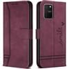 Bravoday Cover per Samsung Galaxy S10 Lite/Galaxy S10 Lite, Flip Custodia in Pelle PU con Slot per Schede, Portafoglio Custodia per Samsung Galaxy S10 Lite/Galaxy S10 Lite, Vino Rosso