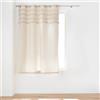 Douceur d'Intérieur, Atlas Natural, Tenda con occhielli (140 x 180 cm) in cotone tinta unita e top in tessuto e frange