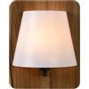 Lucide Idaho della lampada da parete di legno, E14, 15 W, Legno, 12.5 x 12.5 x 25 cm
