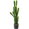 Oairse Pianta di cactus finto in vaso, alta 82 cm, grande pianta di cactus finto con vaso nero, piante artificiali per interni ed esterni, decorazione per casa e ufficio, piante finte per soggiorno