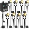 HIBOITEC 8 pezzi di illuminazione da giardino con trasformatore, 20,7 m di illuminazione da giardino con fotosensore, dimmerabile 2000K faretti da giardino a LED impermeabili per esterni