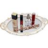 Funerom Vassoio decorativo da bagno, stile vintage, 36,8 x 25,4 cm, ovale, bianco antico