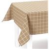 Generico Tovaglia Plastificata Rettangolare 137x180 cm - Copritavolo Antimacchia Lavabile in PVC per Cucina, Tavolo da Pranzo, Giardino e Campeggio - Colore Beige