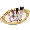 Funerom Vassoio decorativo a specchio dorato, 36,8 x 25,4 cm, vassoio da bagno ovale