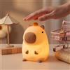 MERTTURM Capybara Luce Notturna per Bambini, Lampada Touch Ricaricabile, Silicone Morbido Senza BPA, Timer 20Min, Sicura Cameretta Regalo Carino per Ragazzi Ragazze Neonato
