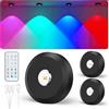JVURICE Illuminazione a LED per vetrine, illuminazione per armadi, RGB a LED, batteria USB, ricaricabile, mini 180 H, a risparmio energetico, dimmerabile, senza fili, per cucina, armadio, con timer e