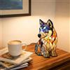 LOMUG Heiser Deko - Lampada notturna a forma di cane luminoso, in resina, a LED, classe energetica A, per gli appassionati di cani, decorazione per la cameretta dei bambini (rauco, piccolo)