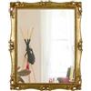 Funerom Specchio decorativo vintage, da parete e da tavolo, quadrato (oro antico, 42 x 34,3 cm)