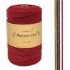 FORBELL Filato macramè, 2 mm x 300 m Filato di cotone premium, artigianato fai-da-te (Rosso Bordeaux (2 mm))
