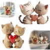 MENUY 2 pezzi, decorazione per gatti, statuetta in legno 2D, regalo per gli amanti dei gatti, per camera da letto, soggiorno, libreria, scrivania e ufficio
