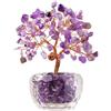 AURIVEE Albero della Vita in Ametista - Albero dei Soldi in Pietra Naturale, Decorazione Feng Shui Casa Ufficio, Regalo Spirituale Donna