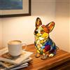 LOMUG Corgi - Lampada decorativa per cani luminosi, in resina, a LED, classe energetica A, per animali domestici, per gli appassionati di cani, decorazione per la cameretta dei bambini (Corgi B