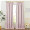 PONY DANCE Tende Lino per Interni Filtraggio Luce e Privacy Tende Semitrasparenti con Fettuccia per Salotto Curtains Camera da Letto 2 Pezzi L 140 x A 260 CM, Rosa Selvatica